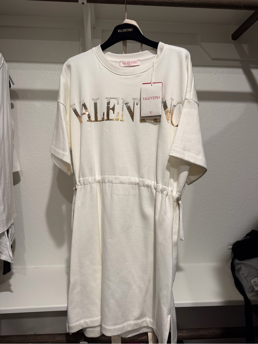Valentino garavani sequin logo T-shirt dress xs
